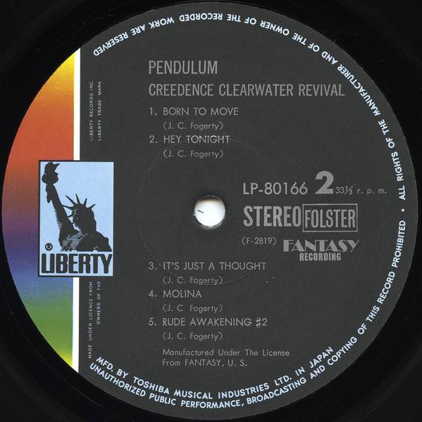 Creedence Clearwater Revival Pendulum [lp label b jpn]